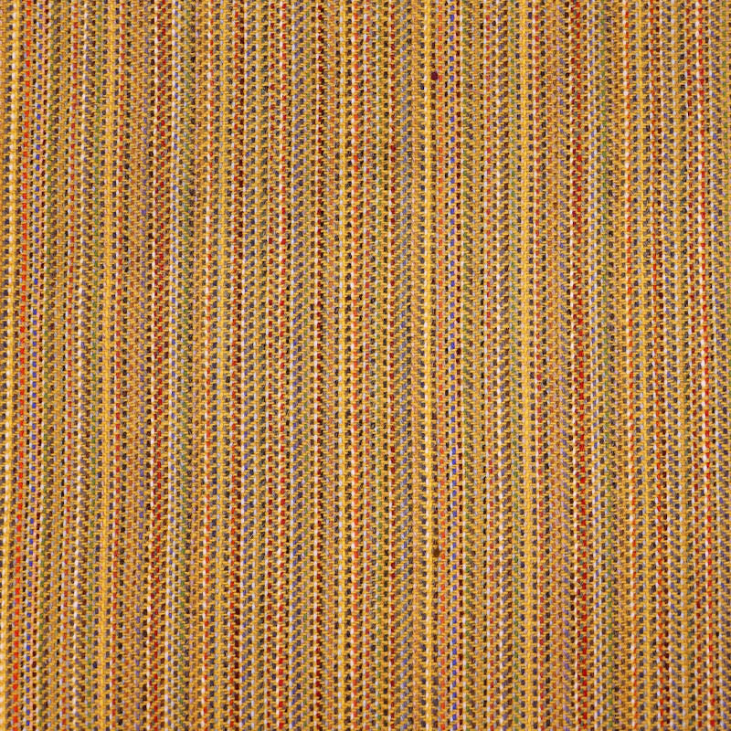 100% Pure New Wool Mustard Yellow Wool Fabric - Multicoloured woven Lines