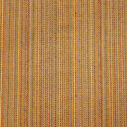 100% Pure New Wool Mustard Yellow Wool Fabric - Multicoloured woven Lines