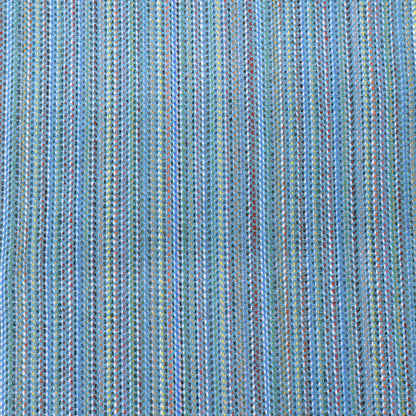 100% Pure New Wool Turquoise Blue Wool Fabric - Woven Lines