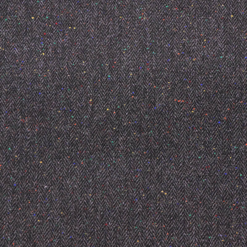 100% Pure New Wool Charcoal Grey Wool Herringbone Fabric