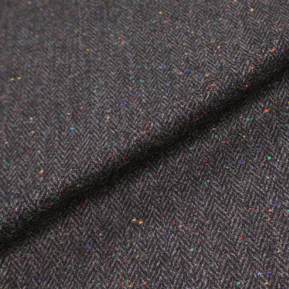 100% Pure New Wool Charcoal Grey Wool Herringbone Fabric