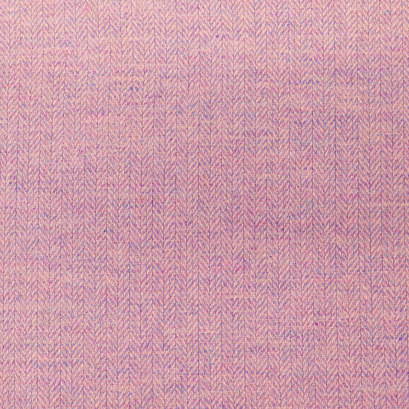 100% Pure New Wool Small Herringbone Fabric - Pink and Lilac