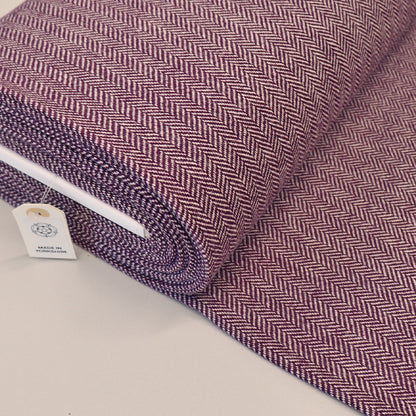 Pure Wool - Herringbone - Purple and White - Yorkshire Fruit Cake