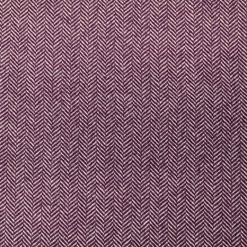 100% Pure New WoolHerringbone Fabric - Purple and White