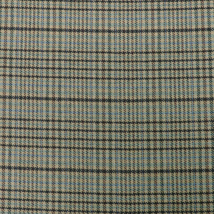 Pure Wool - Houndstooth Check - Green and Blue - Katie Ormerod