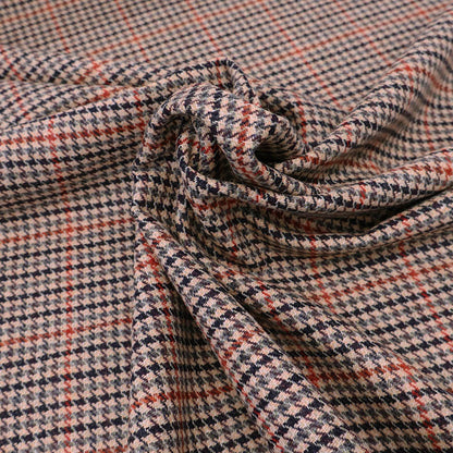 Pure Wool - Houndstooth Check - Red and Green - Axel Brown