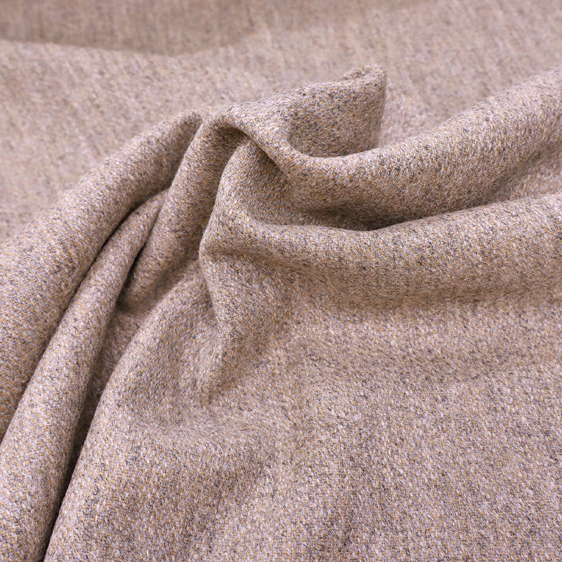 100% Pure New Wool Light Brown and Grey Wool Dressmaking Fabric