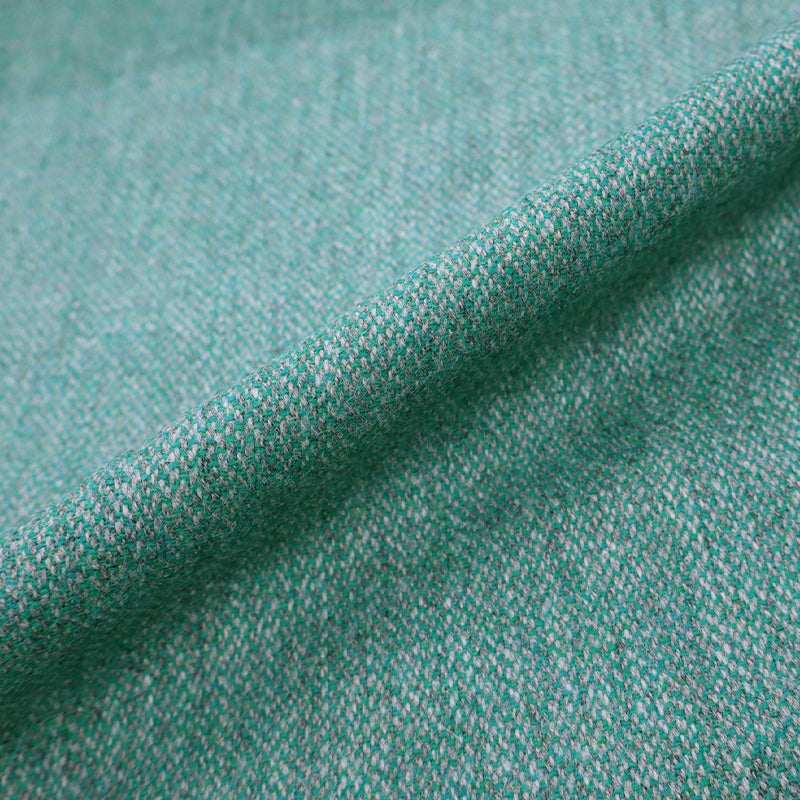 100% Pure New Wool Emerald Green and Grey Flecked Wool Dressmaking Fabric