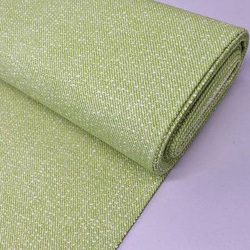 Pure New Wool 100% Wool Twill Weave Fabric - Light Green Bouclé Yarn