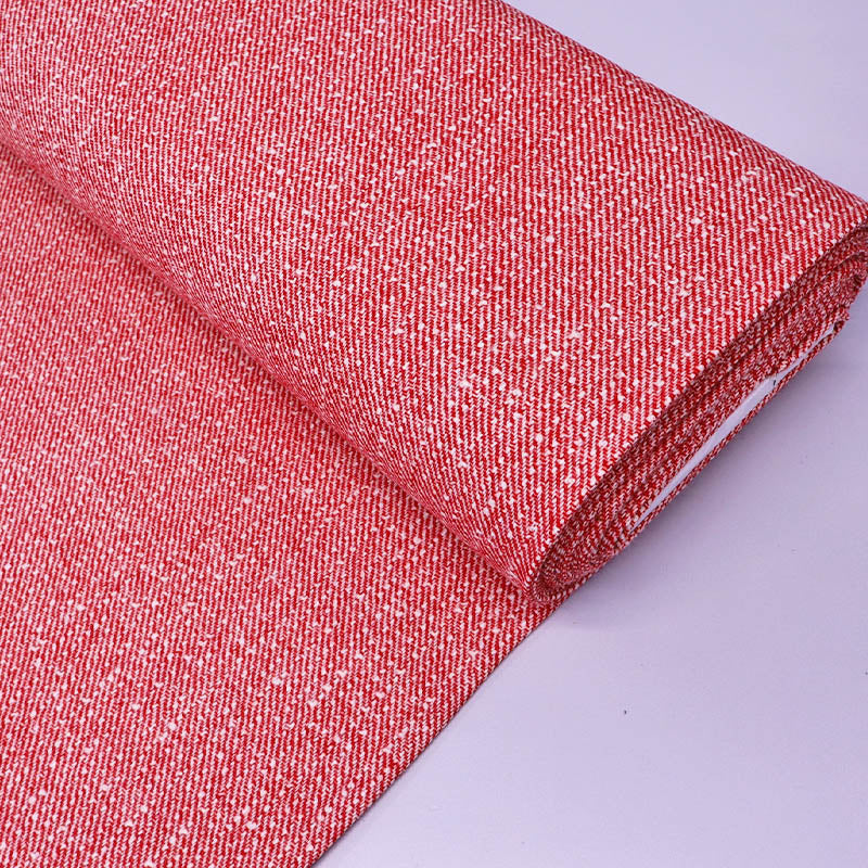 Pure Wool Twill - Boucle Yarn - Red - Catherine Earnshaw