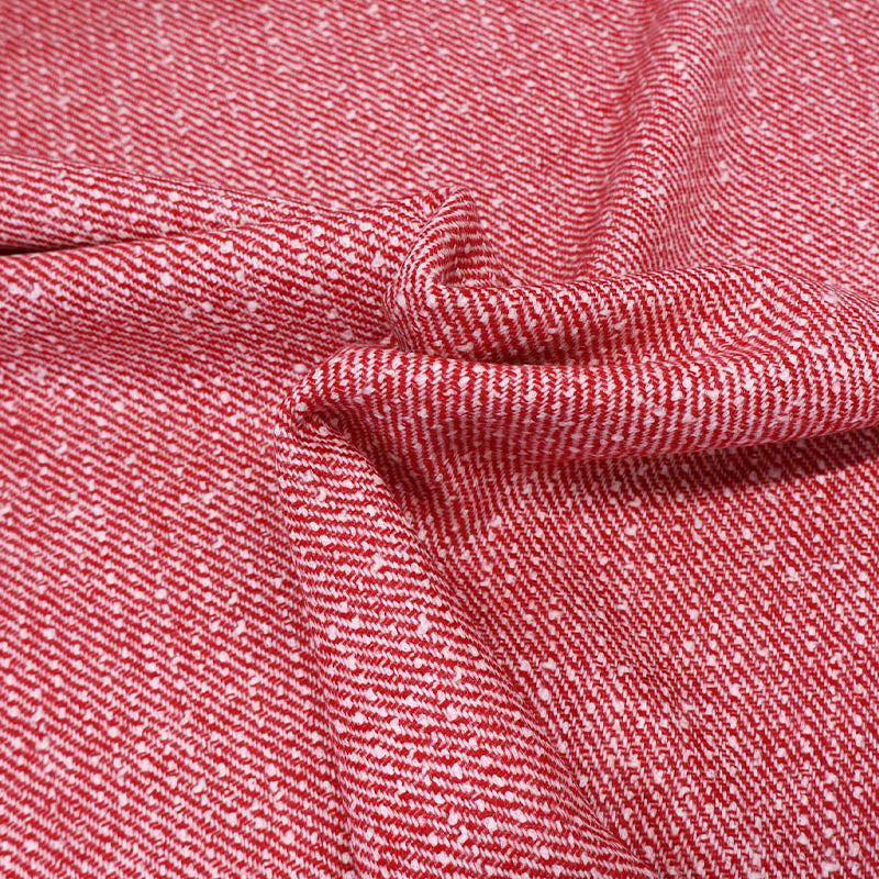 Pure Wool Twill - Boucle Yarn - Red - Catherine Earnshaw