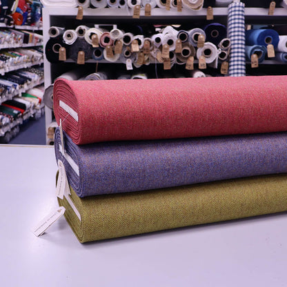 Pure Wool - Herringbone - Blue/Brown - Emily Bronte