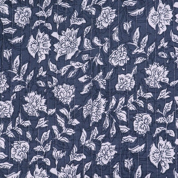 100% Cotton, including 100% Cotton Wadding Quilted Fabric - Grey and White Floral