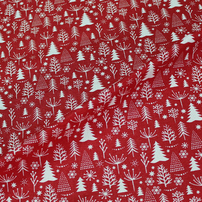 100% Cotton  Red Scandi Christmas Fabric