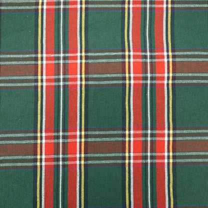 Rustic Woven Cotton - Green Tartan