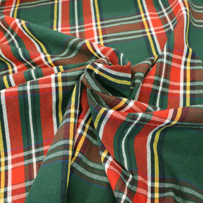 Rustic Woven Cotton - Green Tartan