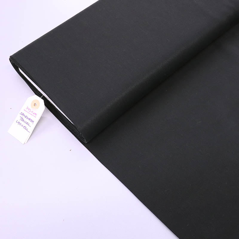 100% Tencel Lyocell Black Sandwashed Tencel™ Lyocell Dressmaking Fabric
