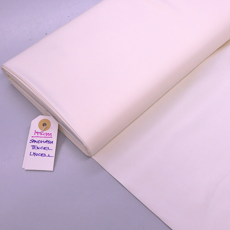100% Tencel Lyocell Cream Sandwash  Tencel™ Dressmaking Fabric