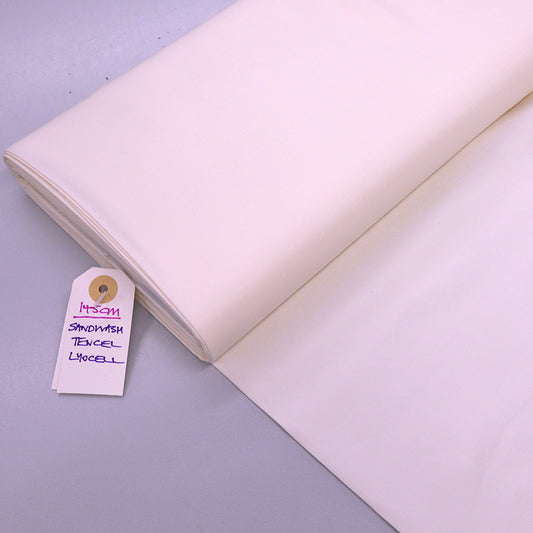 100% Tencel Lyocell Cream Sandwash  Tencel™ Dressmaking Fabric