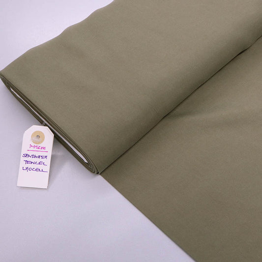 100% Tencel Lyocell Khaki Green Tencel™ Dressmaking Fabric