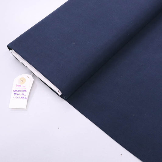 100% Tencel Lyocell Navy Blue Tencel™ Lyocell Dressmaking Fabric
