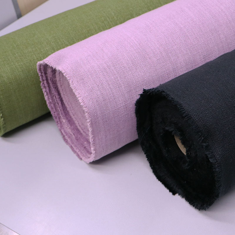 15% Cotton 85% Polyester Plain Upholstery Fabrics in Green, Lilac and Black