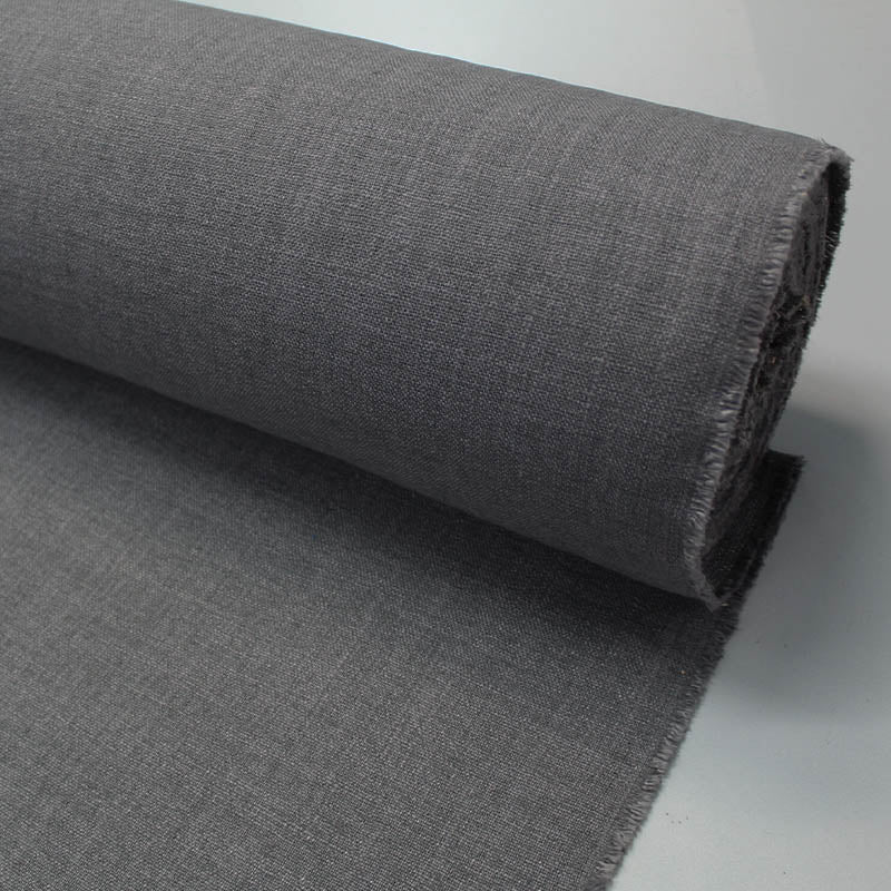 15% Cotton 85% Polyester  Dark Grey Plain Furnishing & Upholstery Fabric