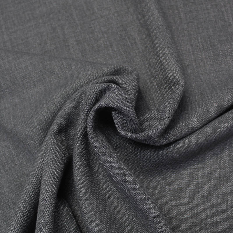 15% Cotton 85% Polyester Dark Grey Plain Furnishing & Upholstery Fabric
