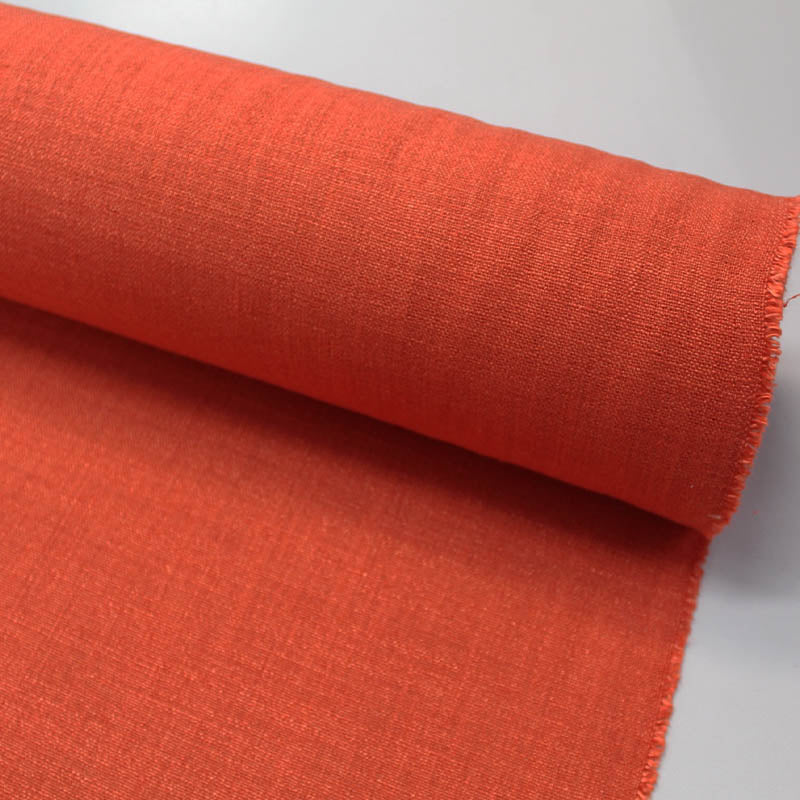 15% Polyester 85% Cotton  Plain Orange Furnishing & Upholstery Fabric