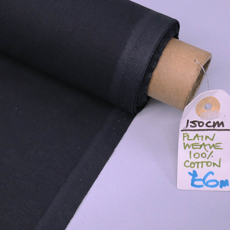 100% Cotton Plain Weave Black Cotton Fabric