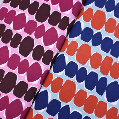 Ecovero Viscose - Blue and Red - Stone Stack