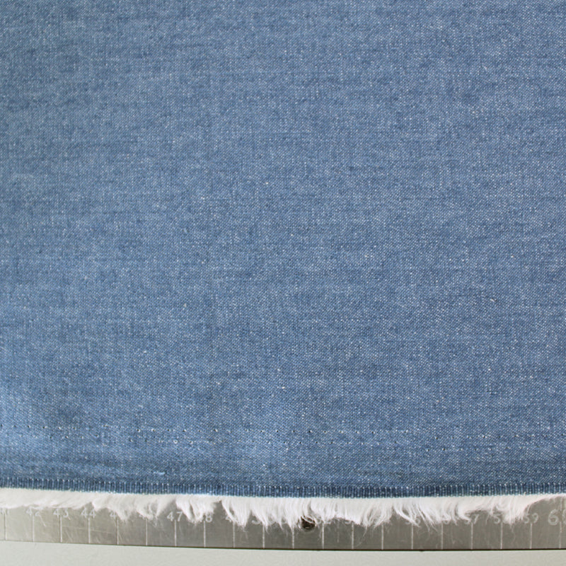 Stonewashed Cotton Denim - Medium Blue
