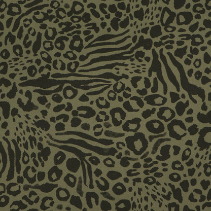 180CM REMNANT Stretch Cotton Twill - Khaki Green - More Leopard than Zebra