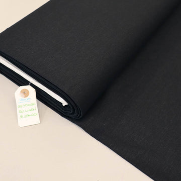 65% Viscose 32% Linen 3% Spandex Stretch Linen and Viscose Fabric - Black