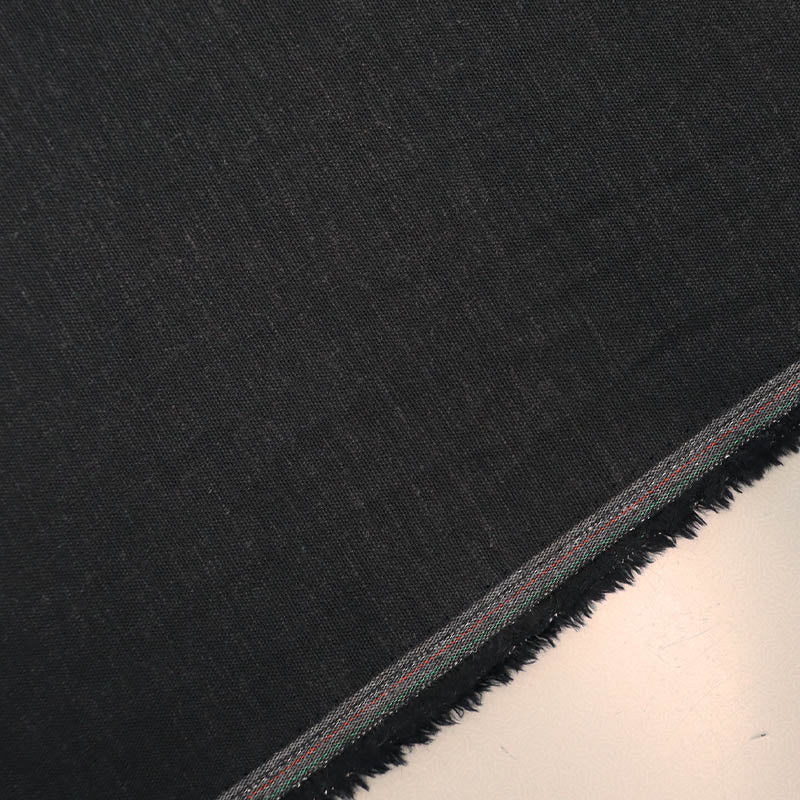 65% Viscose 32% Linen 3% Spandex Stretch Linen and Viscose Fabric - Black