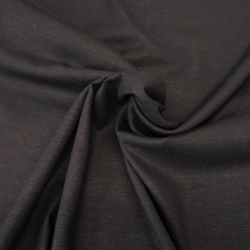 65% Viscose 32% Linen 3% Spandex Stretch Linen and Viscose Fabric - Black