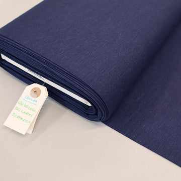 65% Viscose 32% Linen 3% Spandex Stretch Linen and Viscose Fabric - Navy Blue