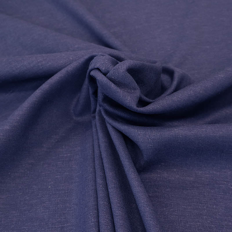 65% Viscose 32% Linen 3% Spandex Stretch Linen and Viscose Fabric - Navy Blue