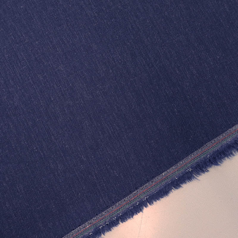 65% Viscose 32% Linen 3% Spandex Stretch Linen and Viscose Fabric - Navy Blue