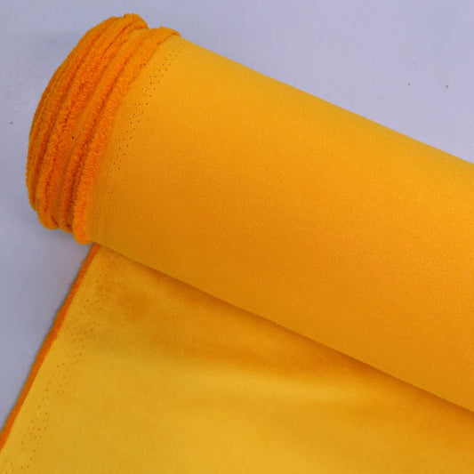 100% Polyester Faux Suede Fabric - Yellow