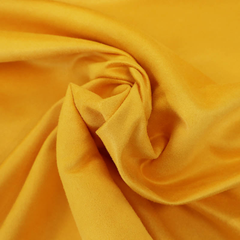 100% Polyester Faux Suede Fabric - Yellow