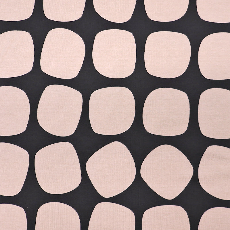 95% Cotton 5% Elastane Brushed Back Sweatshirt Fabric - Black and Cream - French Terry