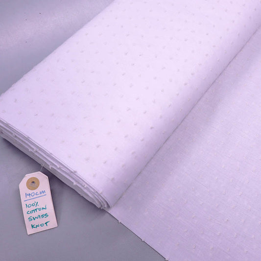 White Swiss Dot Cotton Fabric