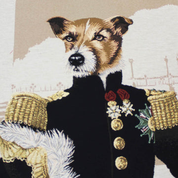 58% Cotton 32% Polyester 10% Acrylic  Dog Print Tapestry Fabric Panel