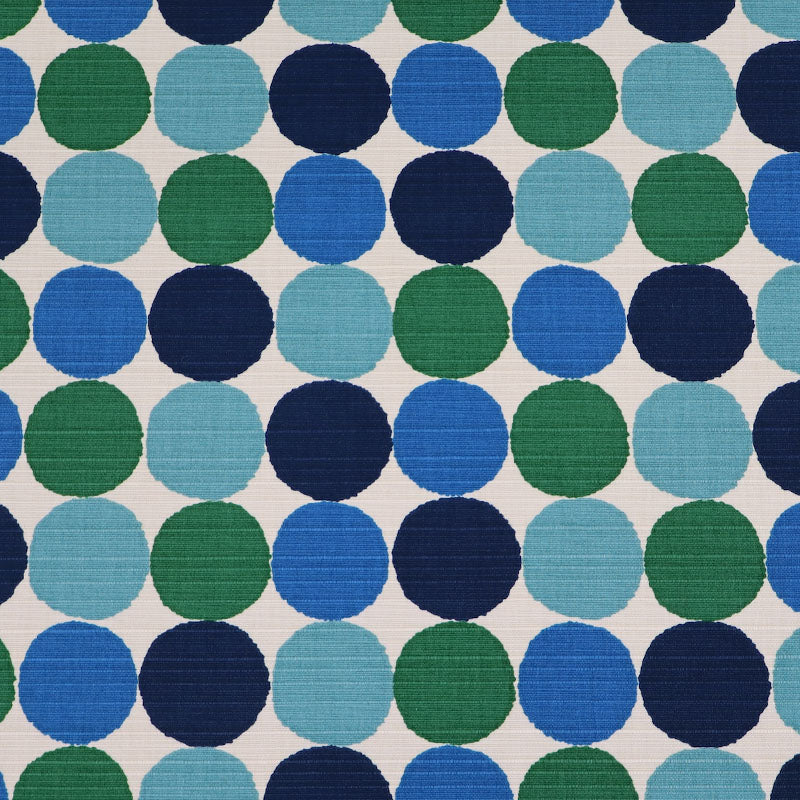 100% Cotton Textured Cotton Bark Cloth - Blue & Green Spots