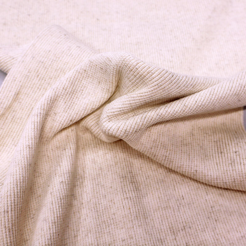 Scoured Cotton/Elastane Tubular Jersey Ribbing Fabric - Oatmeal