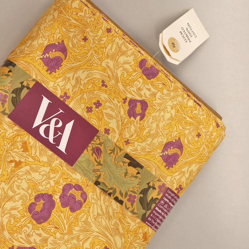 V&A Organic Cotton - Olive Orchard - William Morris - Bachelor's Button