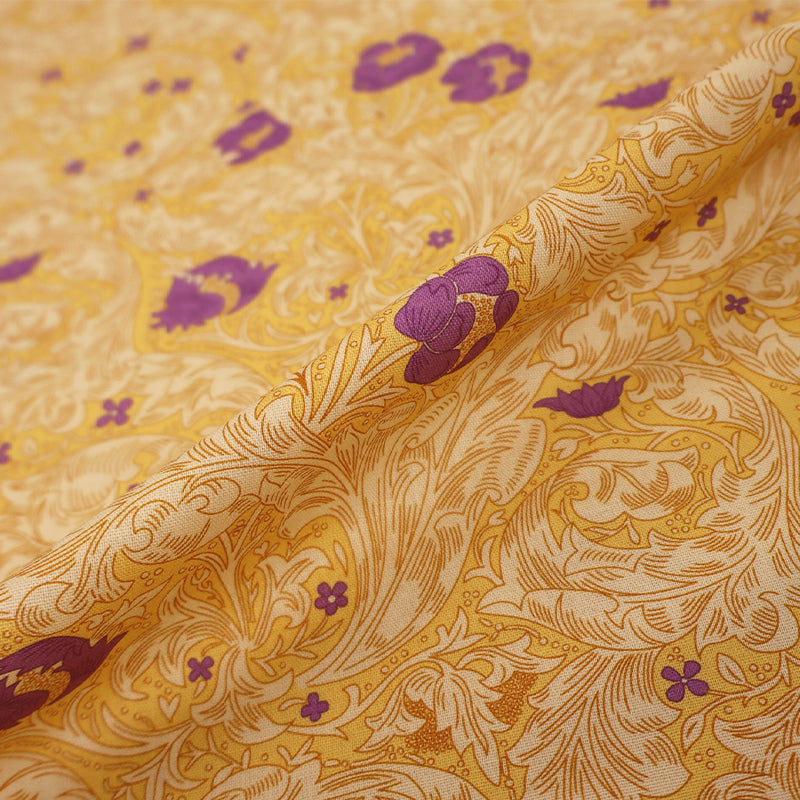 V&A Organic Cotton - Olive Orchard - William Morris - Bachelor's Button