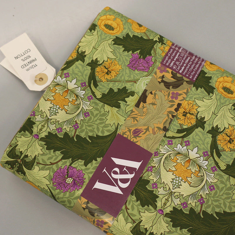 V&A Organic Cotton - Olive Orchard - William Morris - Myrtle