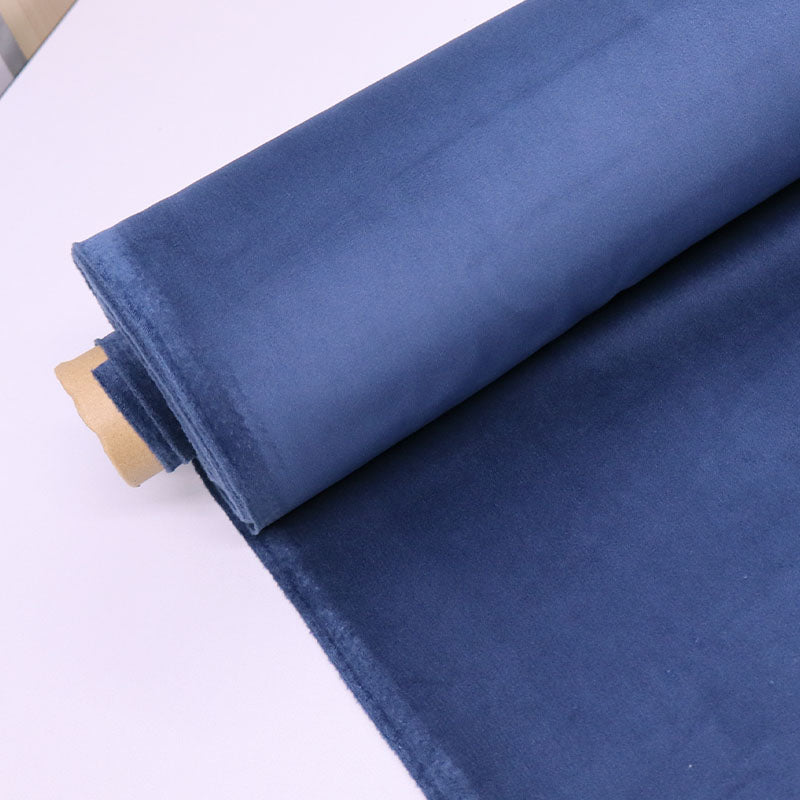 100% Polyester Velvet Fabric - Storm Blue